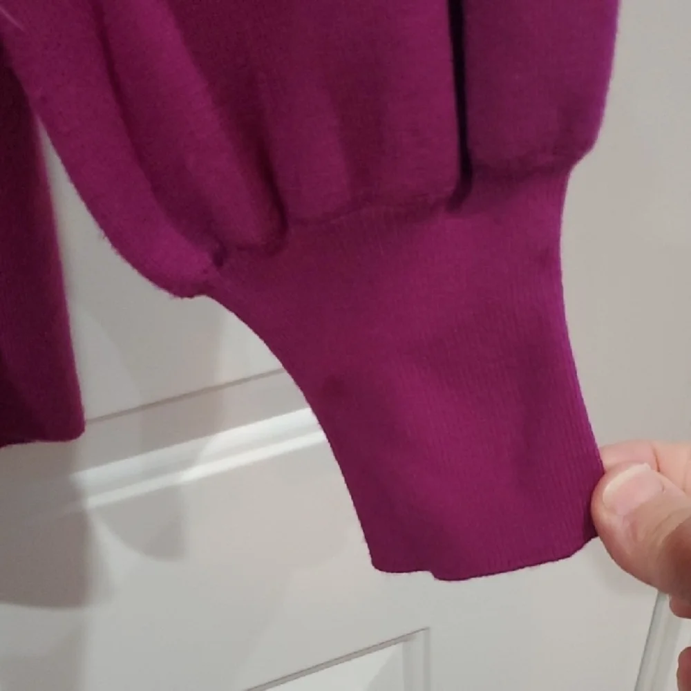 Chico's Magenta Sequin Floral Rayon Blend Blouse - Picture 6 of 8